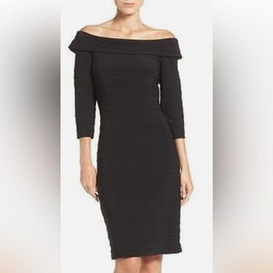 Adrianna Papell Black Off-Shoulder Bodycon Dress